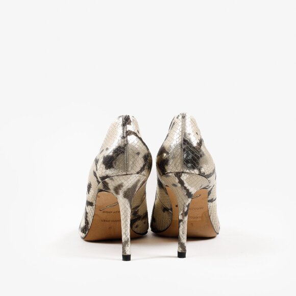 Brian Atwood Gold Snakeskin Pumps - Picture 3 of 9